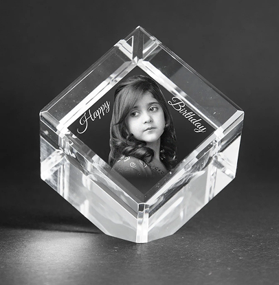 3D-Crystal Engraved Gifts Birthday