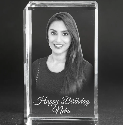 3D-Crystal Engraved Gifts Birthday