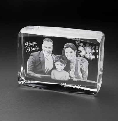 3D-Crystal Photo Cube Anniversary