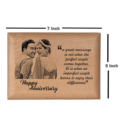 Personalised wooden photo frame Anniversary BWP 5x7 inch