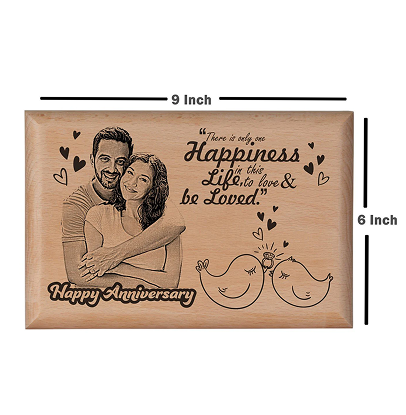Personalized wooden plaques Anniversary BWP 9x6 inch