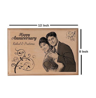 Wood carving gifts Anniversary BWP 8x12 inch