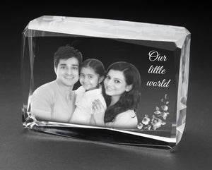 3D-Crystal Cube Personalised Gifts Anniversary 3D7410a