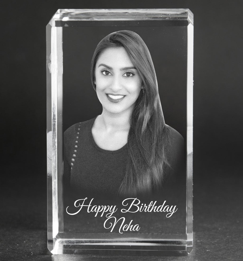 3D-Crystal Engraved Gifts Birthday BS585