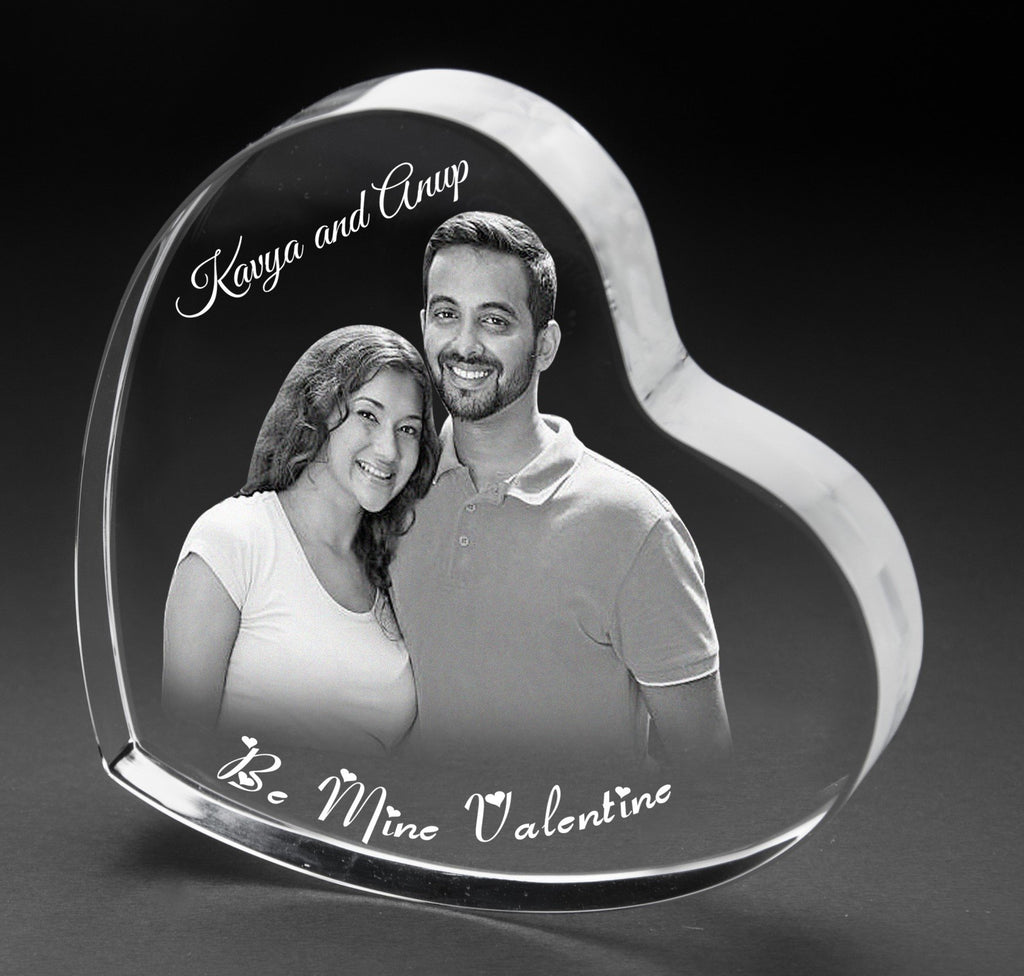 3D-Photo crystal heart Valentines HT112