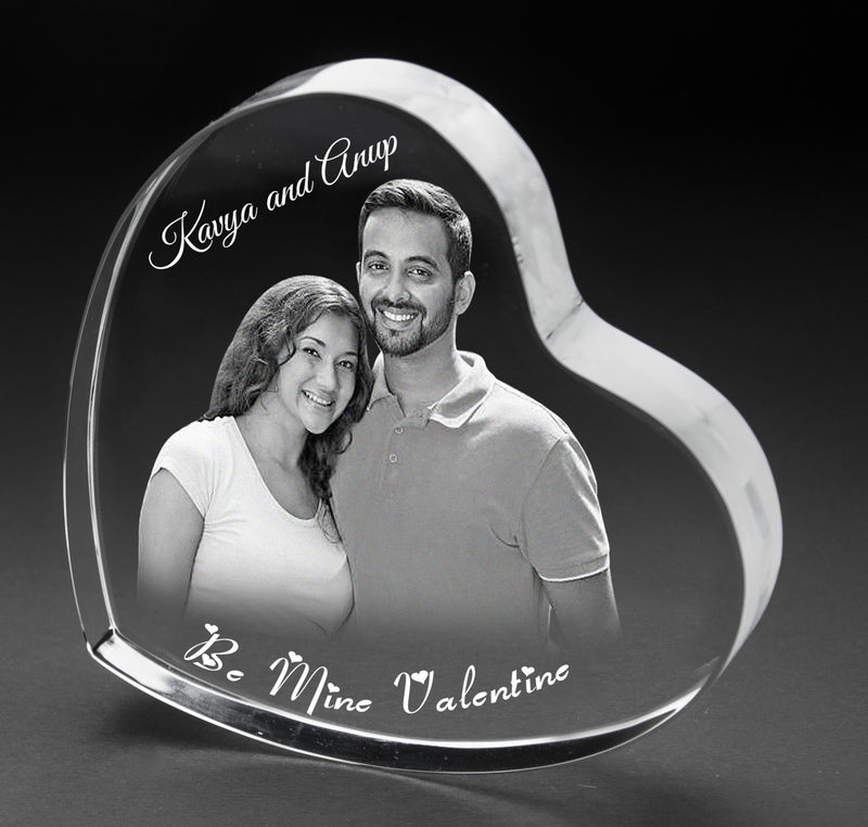 3D-Photo crystal heart Valentines HT112