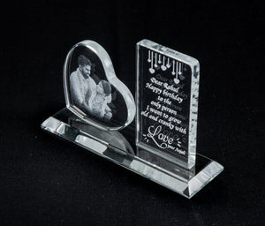 3D Photo Crystal frame with LED Light for Anniversary Gift, Birthday Gift
