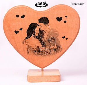Heart Shaped Wooden Photo Frame Valentines BWP RHSL