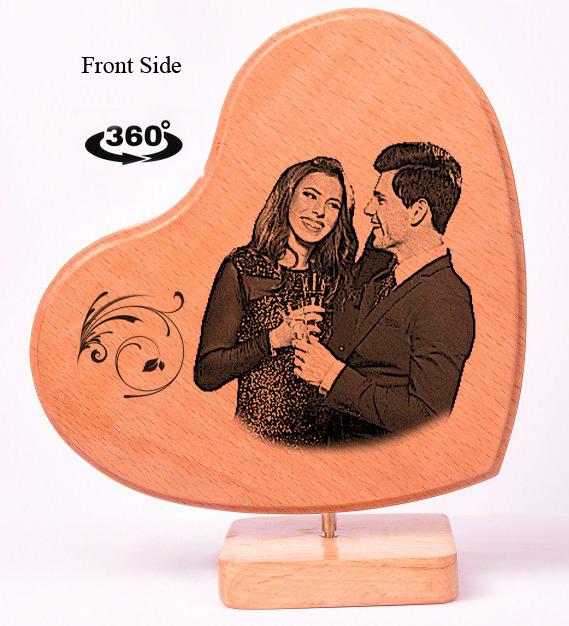 Heart Shaped Wooden Photo Frame Valentines BWP RHTL