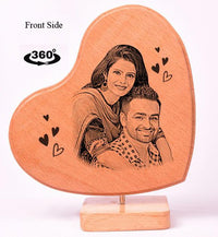Heart Shaped Wooden Photo Frame Valentines BWP RHTS