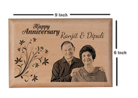 Laser engraved photos on wood Anniversary BWP 9x6 inch