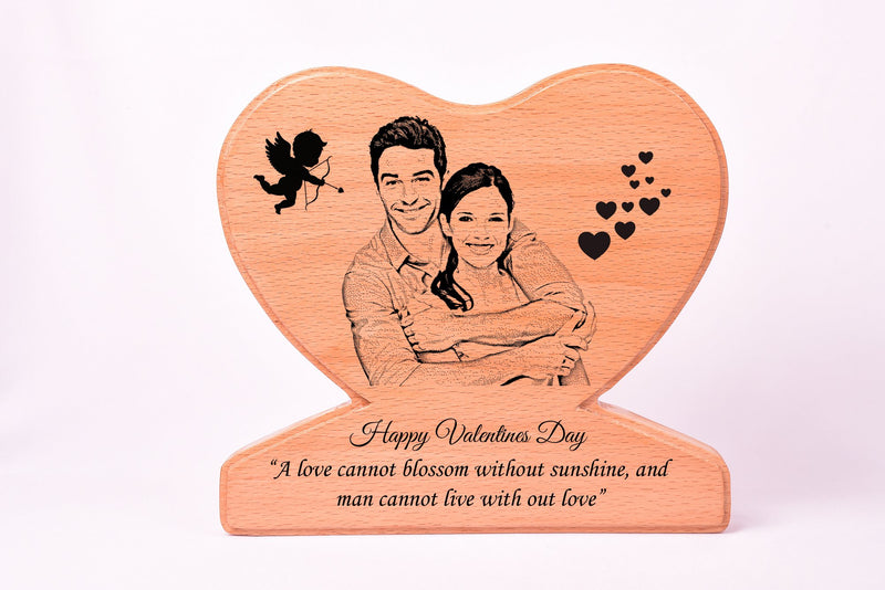 Personalised Heart Shaped Photo Frame Valentines BWP HS