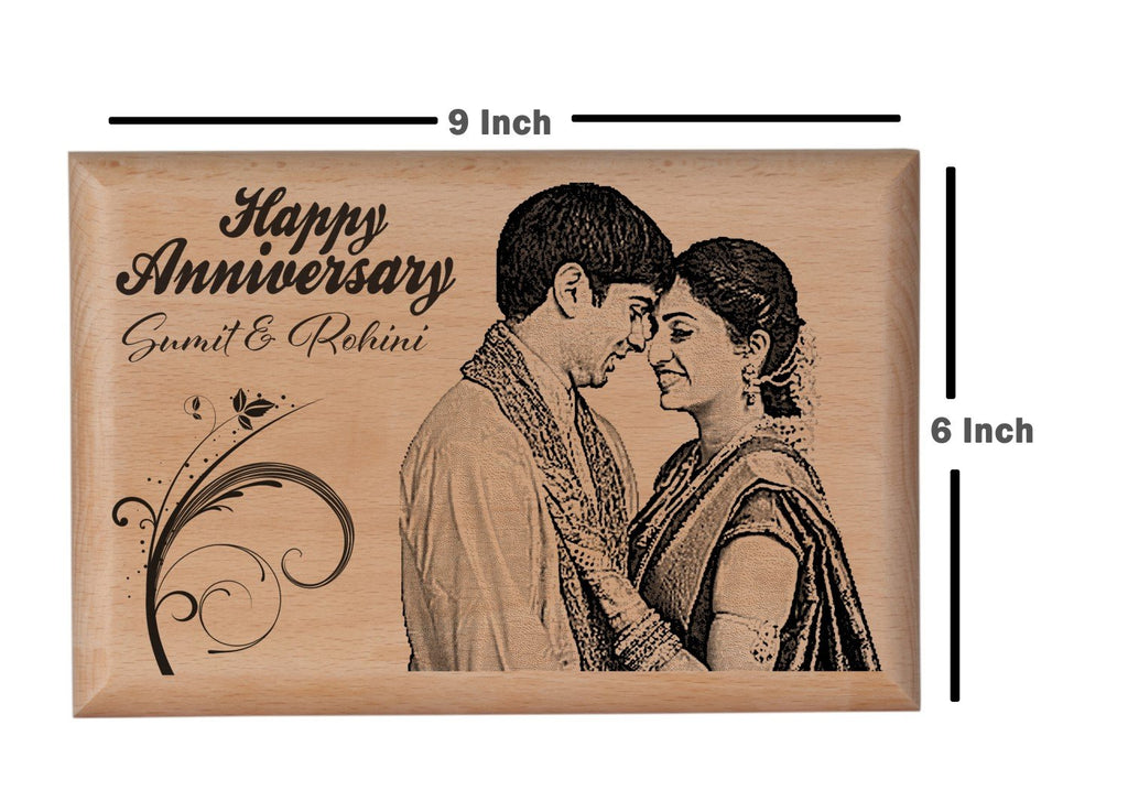 Personalised wooden gifts Anniversary BWP 9x6 inch