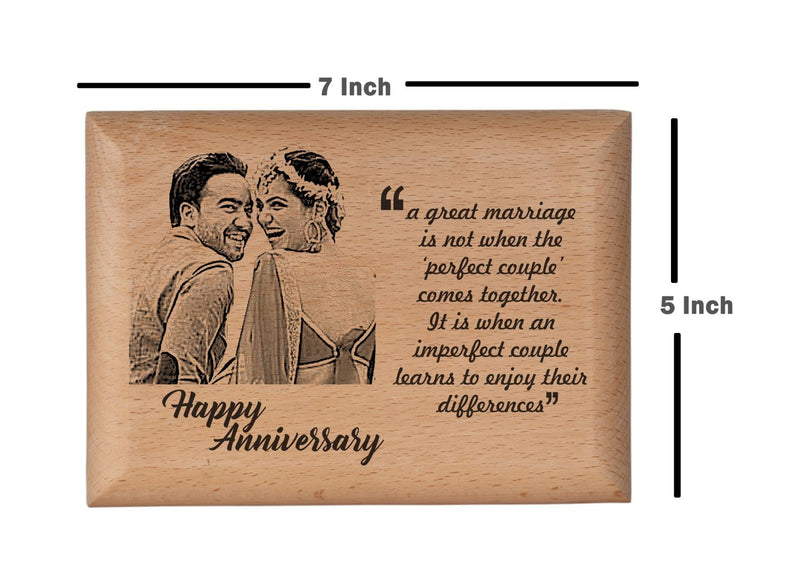 Personalised wooden photo frame Anniversary BWP 5x7 inch