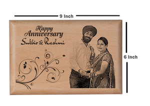 Personalised wooden photo frame Anniversary BWP 9x6 inch