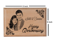 Wooden engraved gifts Anniversary BWP 9x6 inch