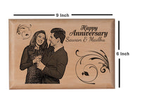 Wooden engraved photo Anniversary BWP 9x6 inch