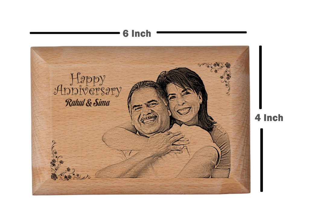 Wooden engraved photo frame Anniversary BWP 4x6 inch