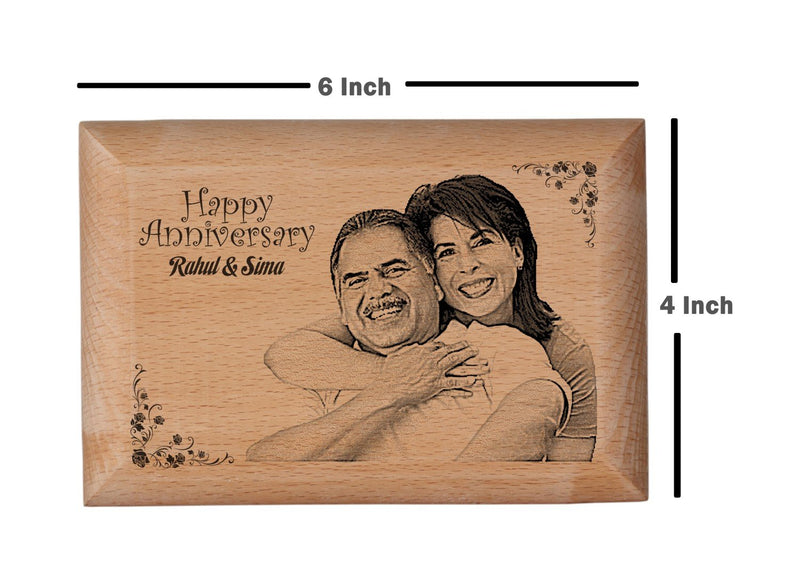Wooden engraved photo frame Anniversary BWP 4x6 inch