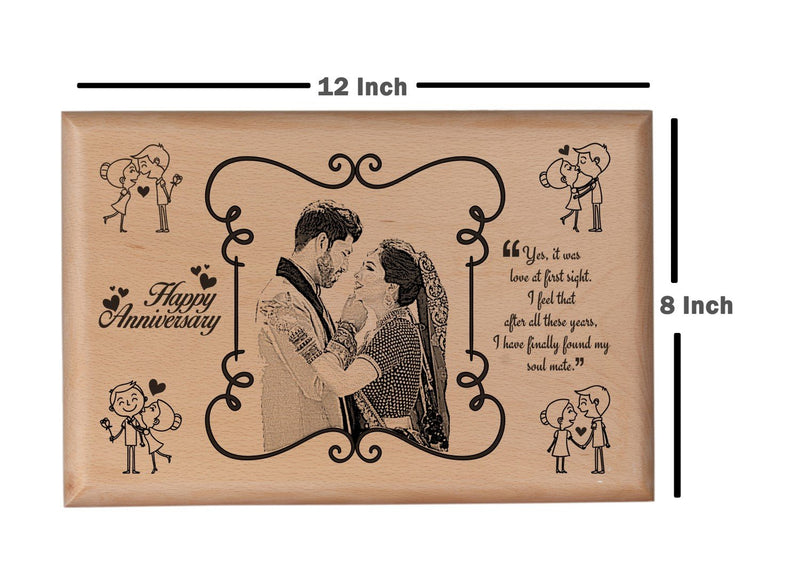 Wooden engraved photo frame Anniversary BWP 8x12 inch